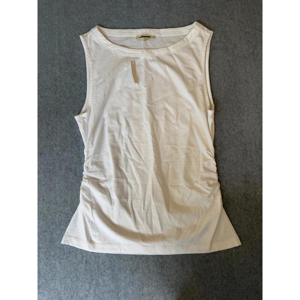 Madewell Cinched Crewneck Tank White Casual Basic Size Small NWT
